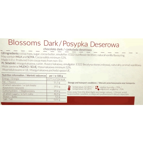 Posypka czekoladowa deserowa czekolada 70 g